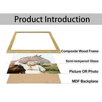 ELSKER&HOME 8x10 Picture Frame Gold Set of 6 - Multi Photo Frames Collage with HD Real Glass for Table Top or Wall Mount Display