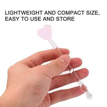 Glass Swizzle Sticks for Cocktails Drinks, 5Pcs Heart Shape Drink Swizzle Sticks Glass Coffee Beverage Cocktail Stirrers Stirring Spoons for Restaurant Home Bar Party