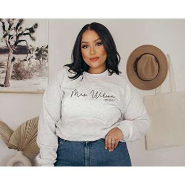 Mrs Sweatshirt - Custom Mrs Sweatshirt - New Mrs - Honeymoon Pajamas - Wedding Gift - Future Mrs. Gi...