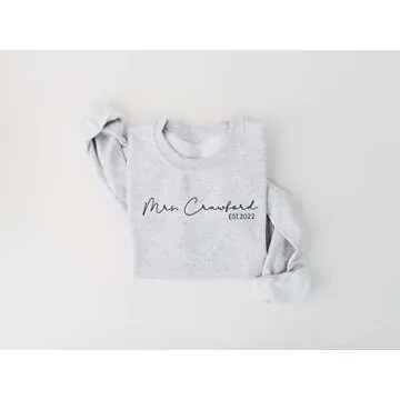 Mrs Sweatshirt - Custom Mrs Sweatshirt - New Mrs - Honeymoon Pajamas - Wedding Gift - Future Mrs. Gift