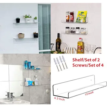 Cq Acrylic Floating Wall Shelves for Stylish Home Organization