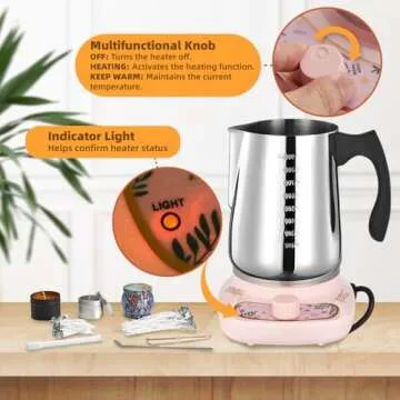 Anpro Candle Making Supplies, Candle Making Kit w/Wax Melter, DIY Gift for Kids, Beginners, Includin...