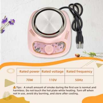 Anpro Candle Making Supplies, Candle Making Kit w/Wax Melter, DIY Gift for Kids, Beginners, Including 70w Electronic Stove, 900ml Candle Make Pot,Candle Wicks,Wicks Holder,Thermometers(Pink)