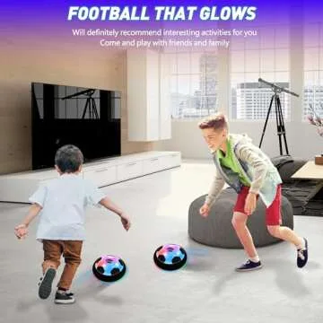 KKONES Kids Toys Hover Soccer Ball (Set of 2), Battery Operated Air Floating Soccer Ball with LED Light and Soft Foam Bumper for Indoor Outdoor Game, Gifts for Age 3 4 5 6 7 8-16 Year Old Boys Girls
