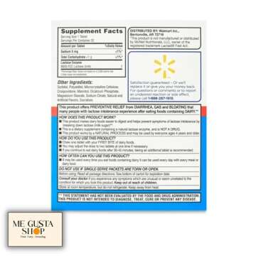 Equate Fast Acting Dairy Relief Lactase Enzyme Dietary Supplement - Vanilla Flavored Chewables, 32 C...