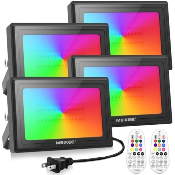 MEIKEE RGBW LED Flood Lights for Christmas and Halloween