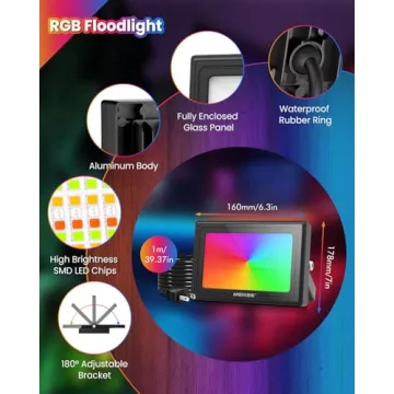MEIKEE RGBW LED Flood Lights for Christmas and Halloween