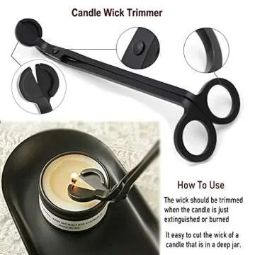 YONUFI Candle Snuffer, Candle Wick Trimmer Wick Dipper with Tray 4 in 1 Candle Accessory Set (Black)