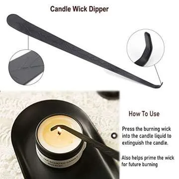YONUFI Candle Snuffer, Candle Wick Trimmer Wick Dipper with Tray 4 in 1 Candle Accessory Set (Black)