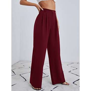SweatyRocks Casual High Waisted Wide Leg Pants for Women