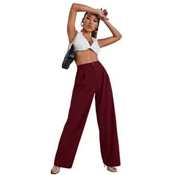 SweatyRocks Casual High Waisted Wide Leg Pants for Women