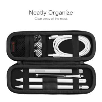 Fintie Holder Case for Apple Pencil Pro, Apple Pencil (USB-C / 1st / 2nd Generation), PU Leather Carrying Bag Sleeve Compatible with Pen, USB Cable, Samsung Stylus, Constellation