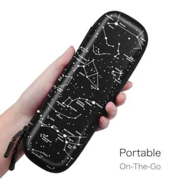 Fintie Holder Case for Apple Pencil Pro, Apple Pencil (USB-C / 1st / 2nd Generation), PU Leather Carrying Bag Sleeve Compatible with Pen, USB Cable, Samsung Stylus, Constellation