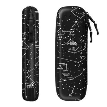 Fintie Holder Case for Apple Pencil Pro, Apple Pencil (USB-C / 1st / 2nd Generation), PU Leather Carrying Bag Sleeve Compatible with Pen, USB Cable, Samsung Stylus, Constellation