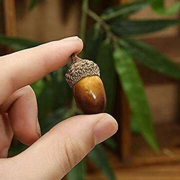 Worldoor Assorted Artificial Acorn Caps - 100 Pieces