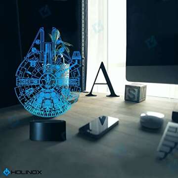 Holinox 3D Lamp Gadget Gift with Remote Control 16 Led Colors , MFT-015