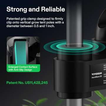 VIVOSUN 2-Pack AeroWave E6 Grow Tent Fan 6”, EC Motor, Smart Wifi Control, US Patented Auto Oscillating Clip fan, Weatherproof IP-54, Strong Airflow but Quiet for Hydroponic Ventilation Circulation