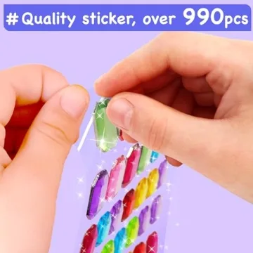 EZCRA Fun Gem Sticker Kit - 990+ Stickers for Kids