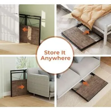 Coavas Small Folding Desk 31.5 inch Foldable Computer Desks, Spaces Saving Writing Table for Bedroom, Home Office, Dorm, Apartment, Kids, Adults, Brown