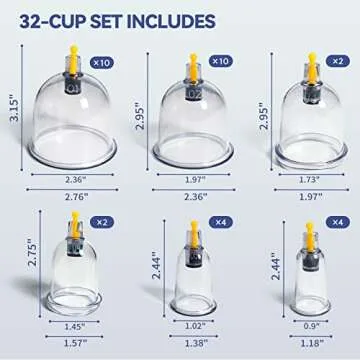 KingPavonini 32 Cups Cupping Therapy Set, Professional Chinese Cupping Set with Magnetics, Portable Vacuum Cupping for Cellulite Reduction, Pain Relief and Blood Circulation