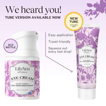 LilyAna Naturals Eye Cream for Dark Circles and Puffiness, Under Eye Cream for Wrinkles and Bags, An...