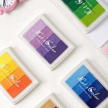 Vibrant Rainbow Ink Pad Set for Creative Crafts