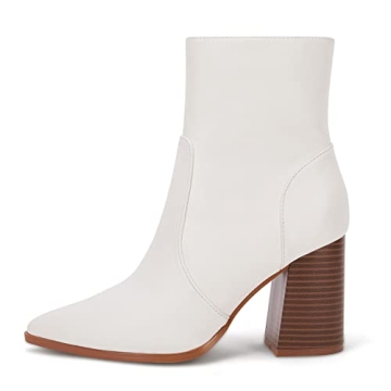 Ermonn Chunky Heels Ankle Boots for Women - Stylish Comfort