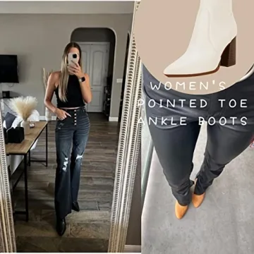 Ermonn Chunky Heels Ankle Boots for Women - Stylish Comfort