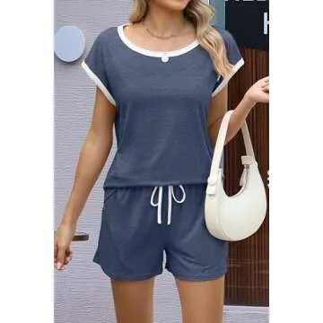 Ekouaer Women’s Soft Pajama Set with Drawstring Shorts