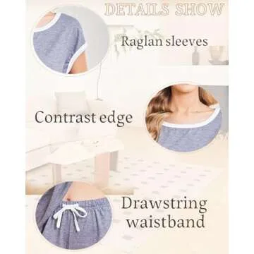 Ekouaer Women’s Soft Pajama Set with Drawstring Shorts