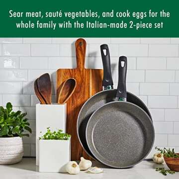 BALLARINI PARMA by HENCKELS 2-pc Nonstick Pot and Pan Set, Made in Italy, Set includes 10-inch and 12-inch fry pan