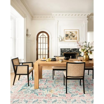 Lahome Pink and White Area Rug Soft Washable Design