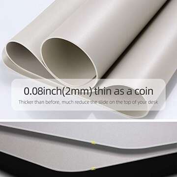 YSAGi Multifunctional Office Desk Pad, Ultra Thin Waterproof PU Leather Mouse Pad, Dual Use Desk Writing Mat for Office/Home (31.5" x 15.7", Grey)