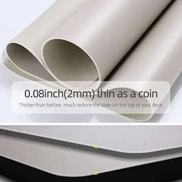 YSAGi Multifunctional Office Desk Pad, Ultra Thin Waterproof PU Leather Mouse Pad, Dual Use Desk Writing Mat for Office/Home (31.5" x 15.7", Grey)