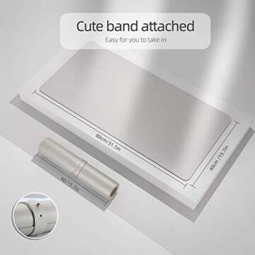 YSAGi Multifunctional Office Desk Pad, Ultra Thin Waterproof PU Leather Mouse Pad, Dual Use Desk Writing Mat for Office/Home (31.5" x 15.7", Grey)