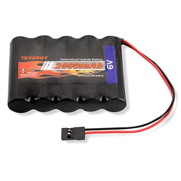 Tenergy NiMH Receiver RX Battery with Hitec Connectors 6V 2000mAh High Capacity Rechargeable Battery...