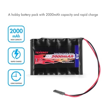 Tenergy NiMH Receiver RX Battery for RC Airplanes 6V 2000mAh
