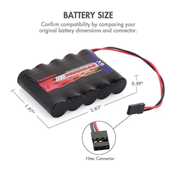 Tenergy NiMH Receiver RX Battery for RC Airplanes 6V 2000mAh