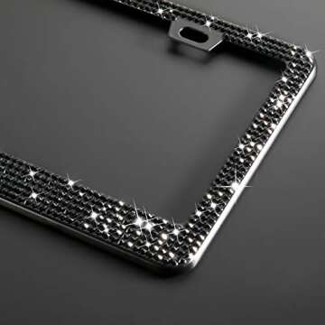 Tchipie Bling Rhinestone License Plate Frames for Women