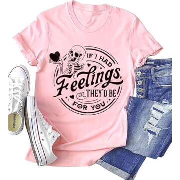 hcihgzr Women's Funny Love Heart Printed T-Shirts - Cute Graphic Tee (XL, 1PINK)