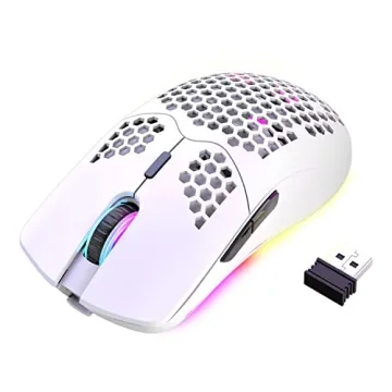 XINMENG Wireless Gaming Mouse - RGB Honeycomb Design, 3200 DPI, Lightweight & Rechargeable
