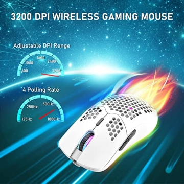 XINMENG Wireless Gaming Mouse with Honeycomb Design
