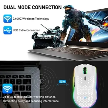 XINMENG Wireless Gaming Mouse with Honeycomb Design