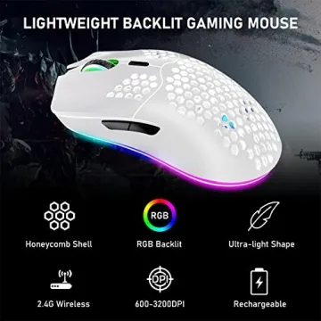 XINMENG Wireless Gaming Mouse with Honeycomb Design