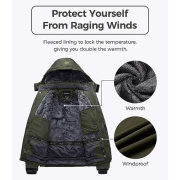 Wantdo Men's Waterproof Ski Jacket for Winter Adventures