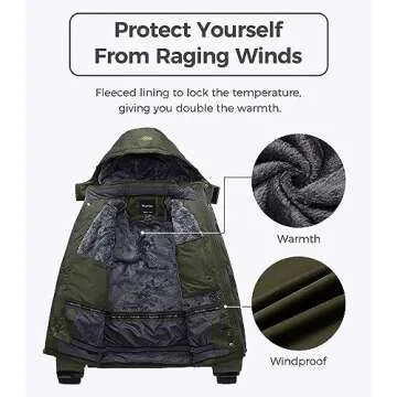Wantdo Men's Waterproof Ski Jacket for Winter Adventures