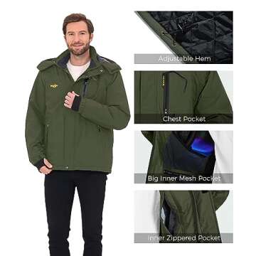 Wantdo Men's Waterproof Ski Jacket for Winter Adventures