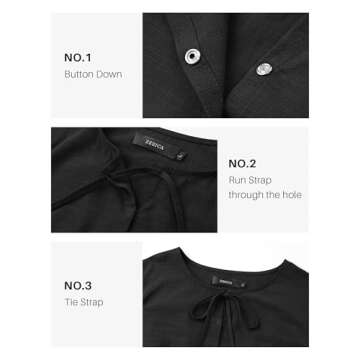 ZESICA Tie Front Babydoll Blouse - Chic and Versatile