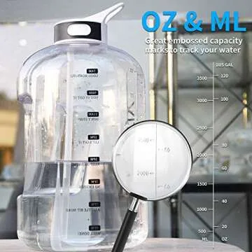 128 OZ Gallon Water Bottle with Straw - Motivational Design