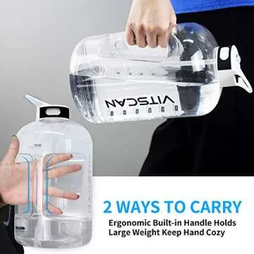 128 OZ Gallon Water Bottle with Straw - Motivational Design